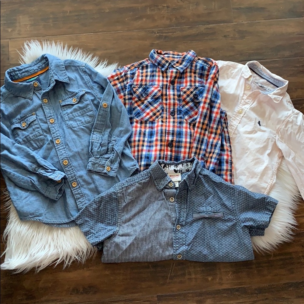 Set of 4 button down boys shirts 5t